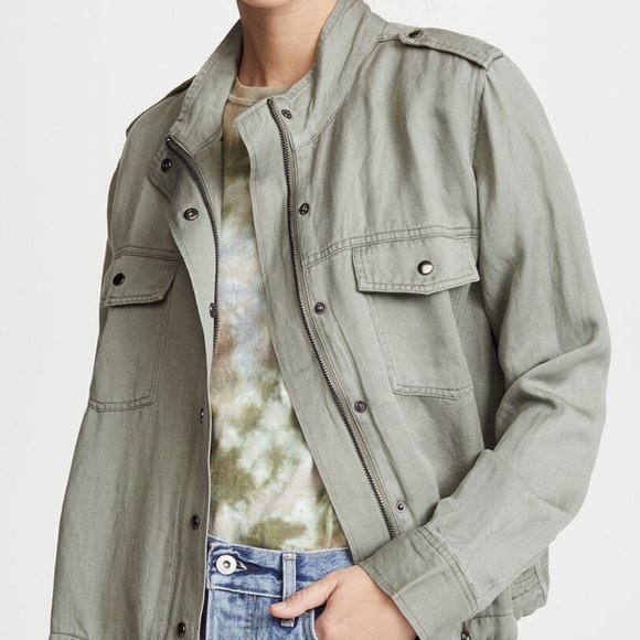 Rails Collins Jacket Pine Green Gray Military Style Women's Size Medium H12032 - Picture 3 of 12